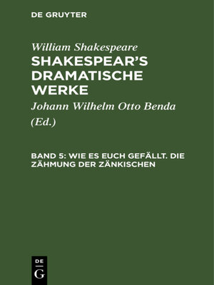cover image of Wie es euch gefällt. Die Zähmung der Zänkischen